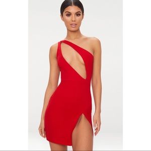 One Shoulder Split Dress